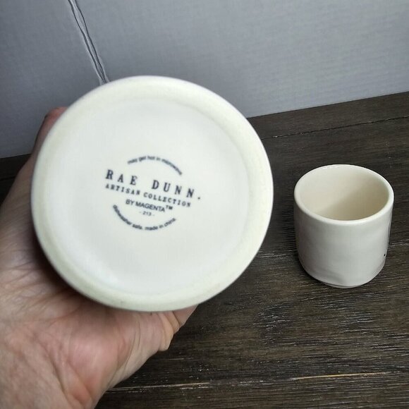 Rae Dunn Artisan Sake Carafate With 2 Sip Cups Japanese Tea Drink Farmhouse - Picture 7 of 11